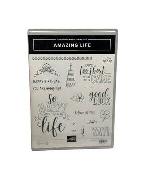 Pre-Used Stampin’ Up! Sale-A-Bration “Amazing Life” Set of 17 Photopolymer Stamp